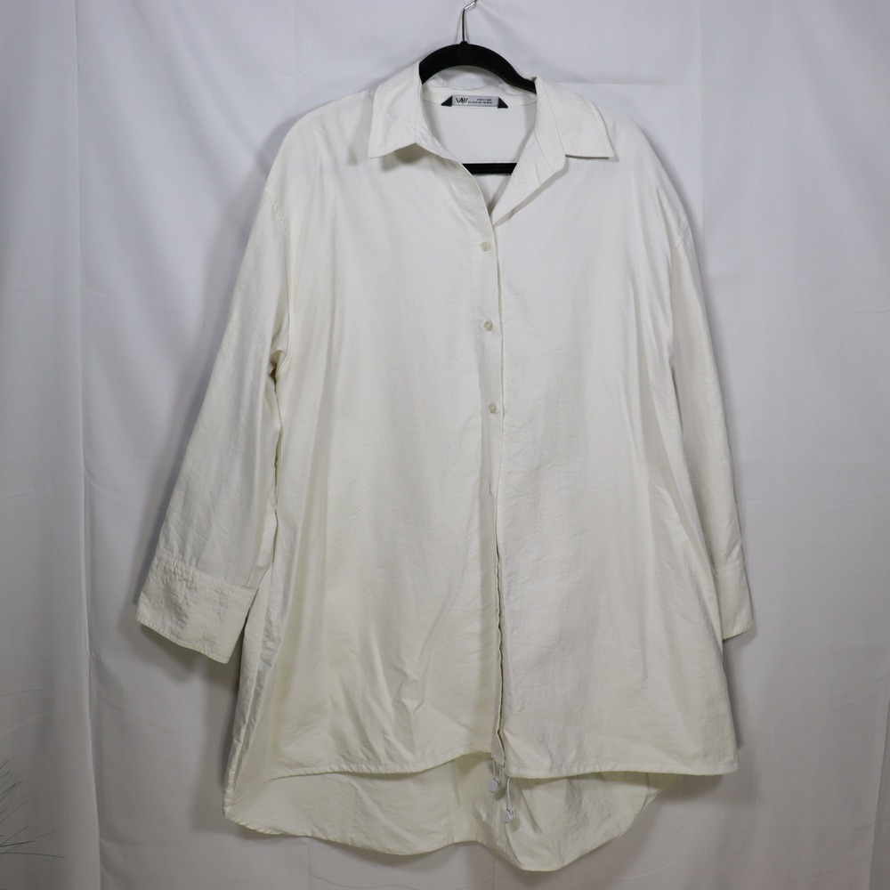 Zara Button Down XL-XXL White Womens Minimalist Oversized Top